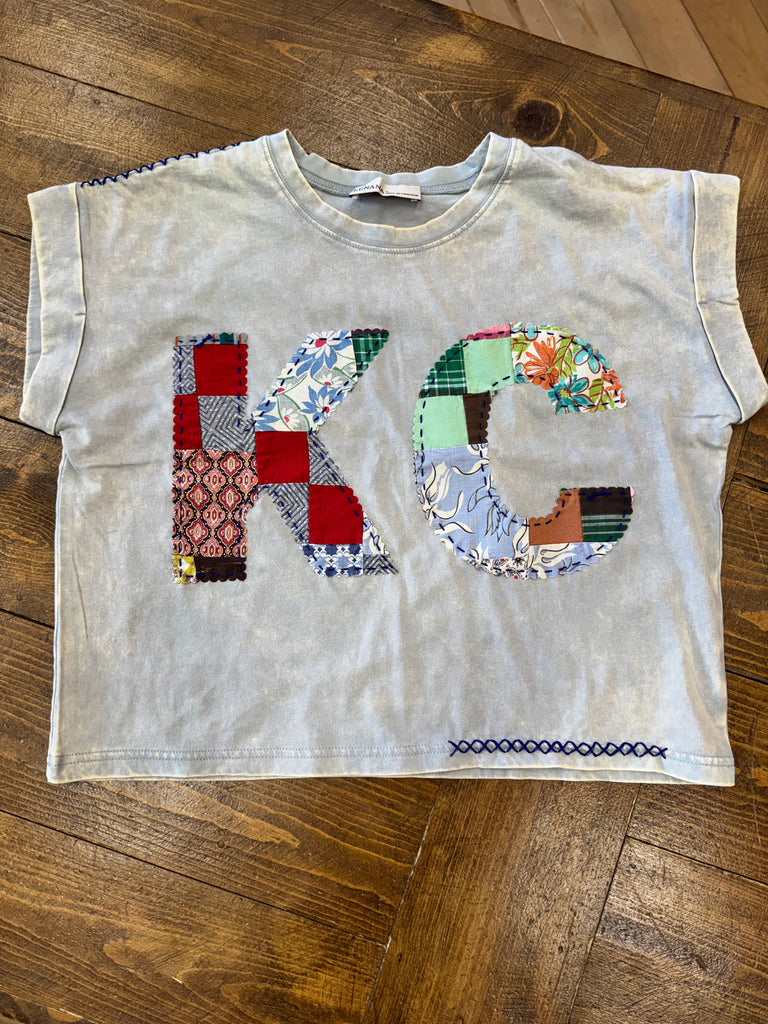 KC Quilt Hand-Stitch Cuff Slv Tee(55)-Small