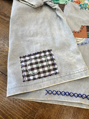 KC Quilt Hand-Stitch Cuff Slv Tee(55)-Small