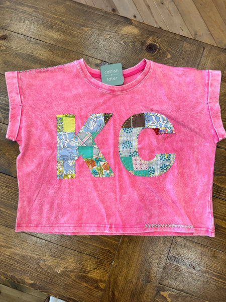 KC Quilt Hand-Stitch Cuff Slv Tee(56)-Large