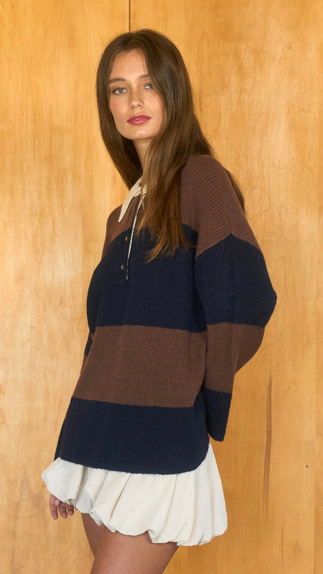 Rugby Style Slouch Sweater