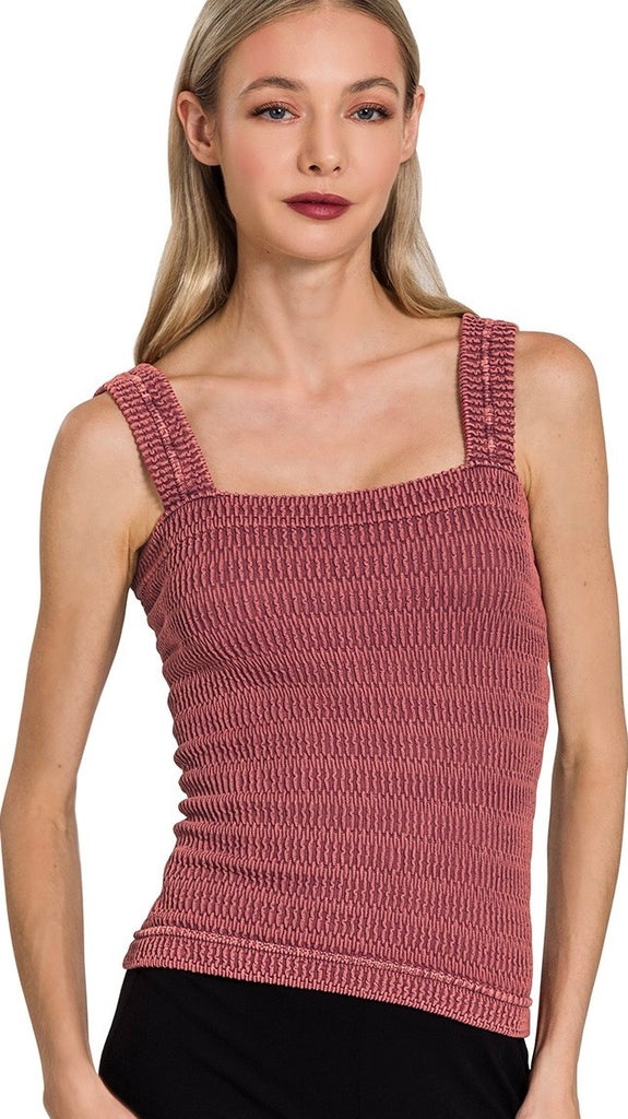 Textured Mineral Seamless Knit Tank Top 2