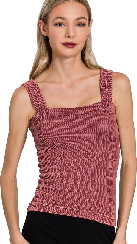 Textured Mineral Seamless Knit Tank Top 2
