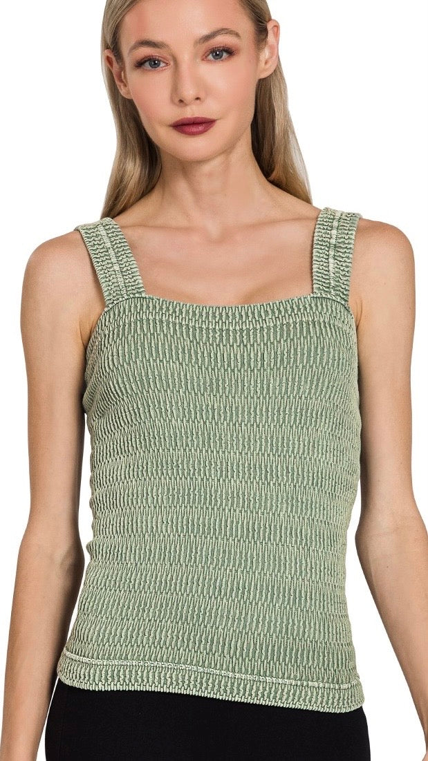 mediam　Knit Bare Top Textured Mineral Seamless Knit Tank Top | Catfish & Tater