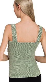 Textured Mineral Seamless Knit Tank Top