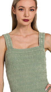 Textured Mineral Seamless Knit Tank Top