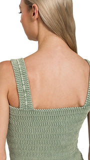 Textured Mineral Seamless Knit Tank Top