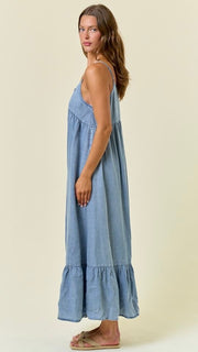 Tencel Denim Midi Dress w/pockets
