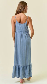 Tencel Denim Midi Dress w/pockets