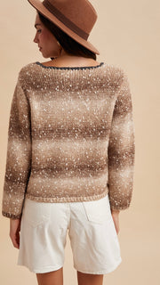 Ombre Tie Front Sweater