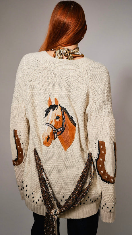 Embroidered Horse Shoe Cardigan