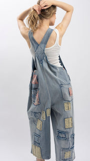 Boho Patchwork+Embroidered Overalls
