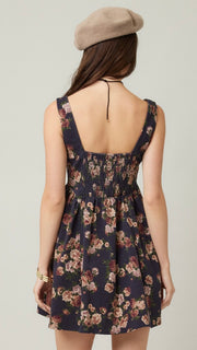 Floral Stonewash Stretch Twill Dress