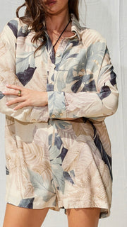 Floral Long Sleeve Romper w/Pockets