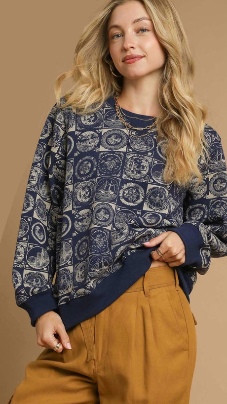 Stamp Print Sweatshirt