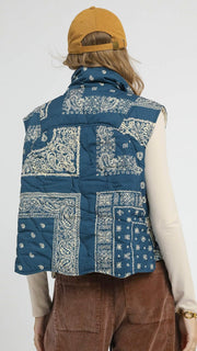 Bandana Scallop Hem Quilted Vest