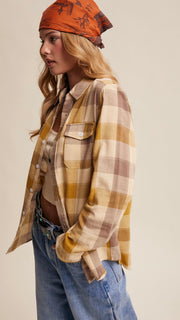 Woven Cotton Plaid Top