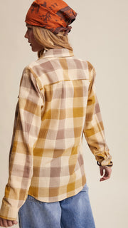 Woven Cotton Plaid Top