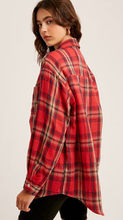 Plaid Western Cotton Woven Top