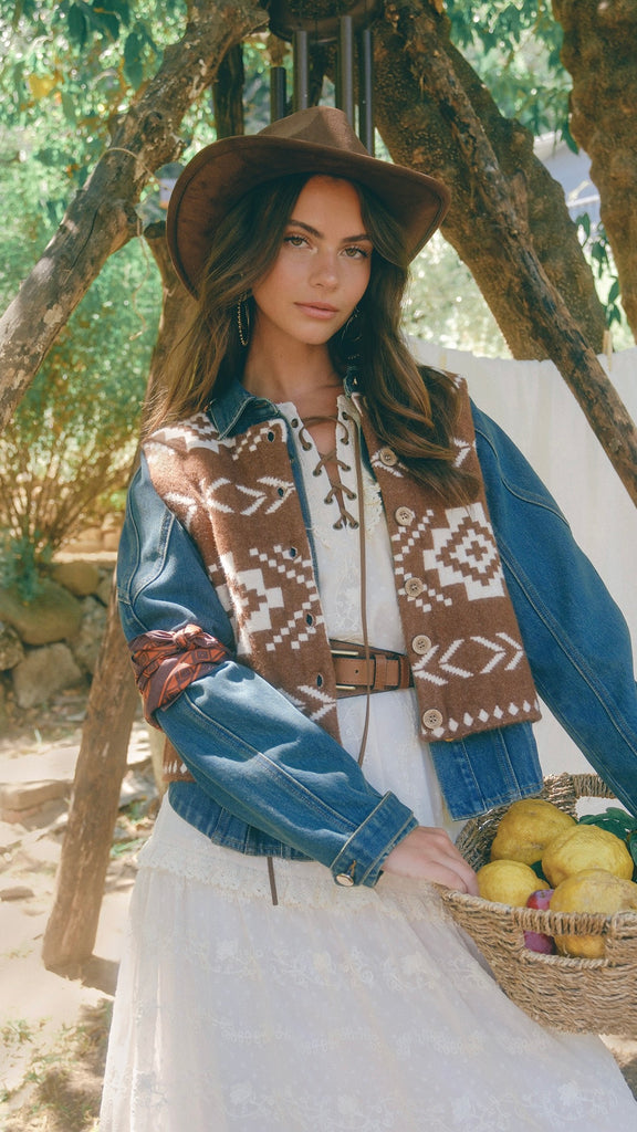 Southwest Button Front Sweater Vest 2