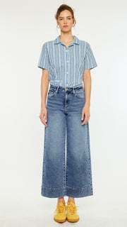 High Rise Wide Cuff Crop Jean