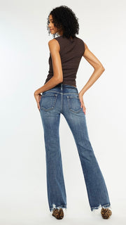 Mid Rise Slash Pkt Boot Cut Jean