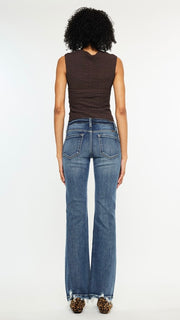 Mid Rise Slash Pkt Boot Cut Jean
