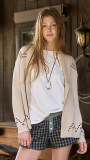 Horse Pattern Shawl Collar Cardigan