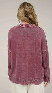 Mineral Wash Slouch Cotton Sweater