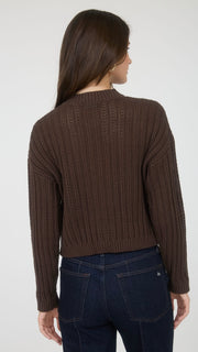 Round Neck Cable Knit Cardigan