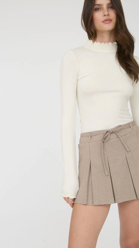 Lettuce Edge Mock Neck Top