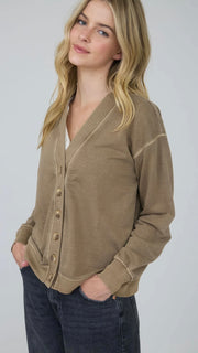 Mineral Washed Knit Cardigan