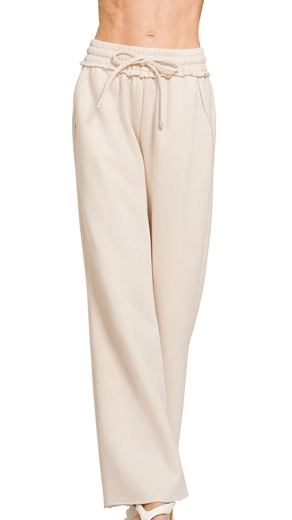 Mineral Wide Leg Fleece Knit Pants