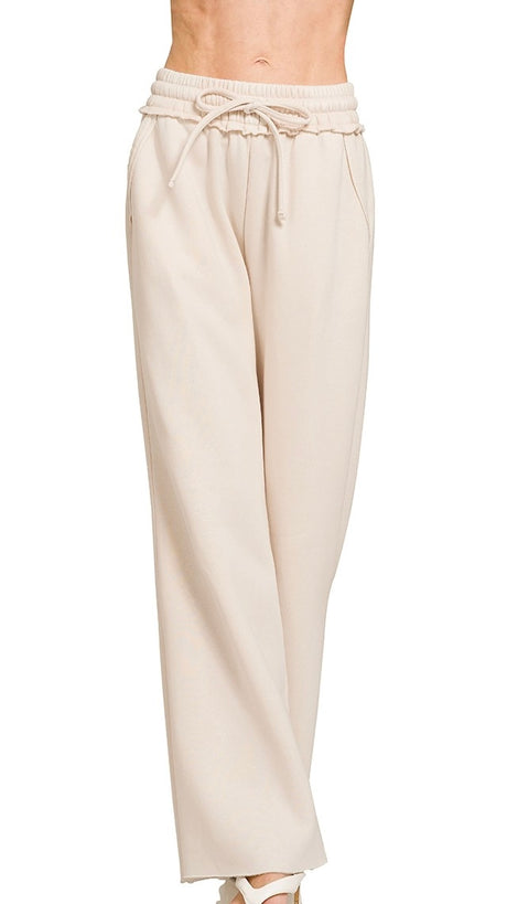 Mineral Wide Leg Fleece Knit Pants