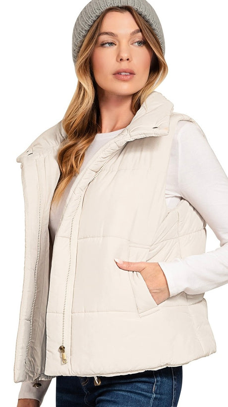 Zip Front Puffer Vest