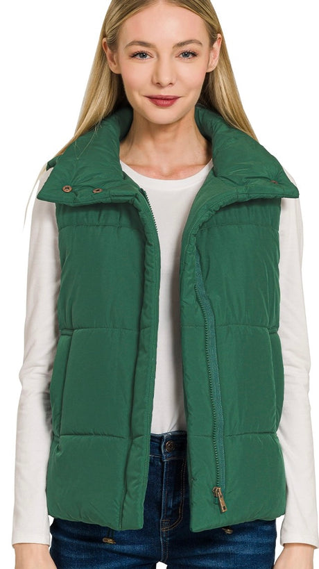Zip Front Puffer Vest