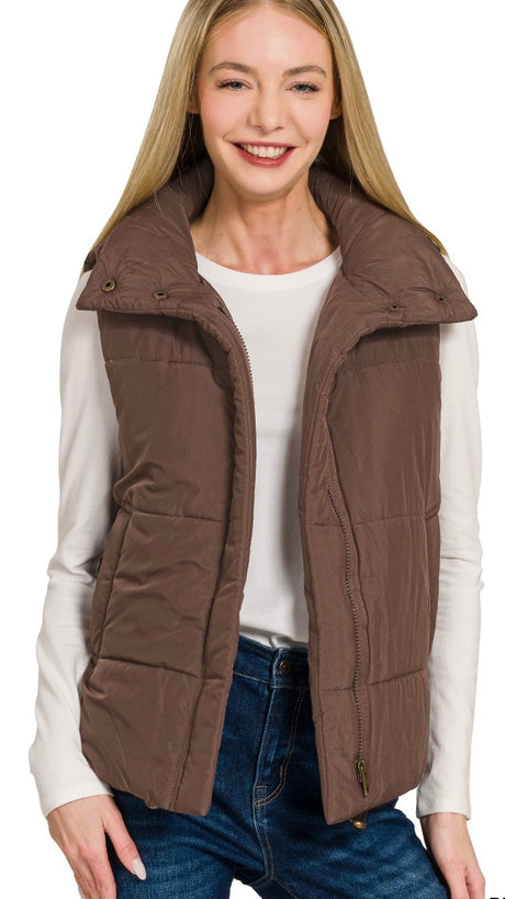 Zip Front Puffer Vest