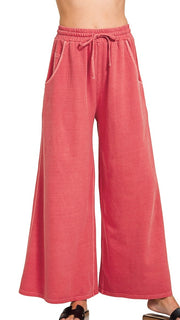 Washed French Terry Wide Leg Pants 3