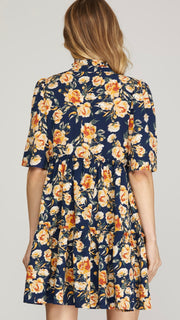 Floral Ruffle Tiered S/S Dress