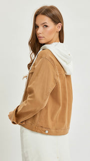 Stretch Denim Jacket w/Hood