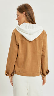 Stretch Denim Jacket w/Hood