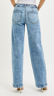 Washed Patch Pkt Baggy Jeans