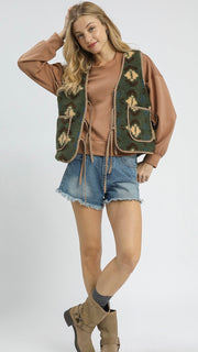 Aztec Sherpa Fleece Tie Vest