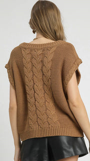 Cable Detail Slouch Sweater Vest
