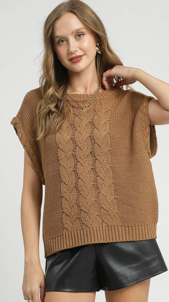 Cable Detail Slouch Sweater Vest