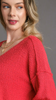 Textured V-Neck Sweater