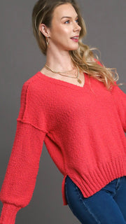 Textured V-Neck Sweater
