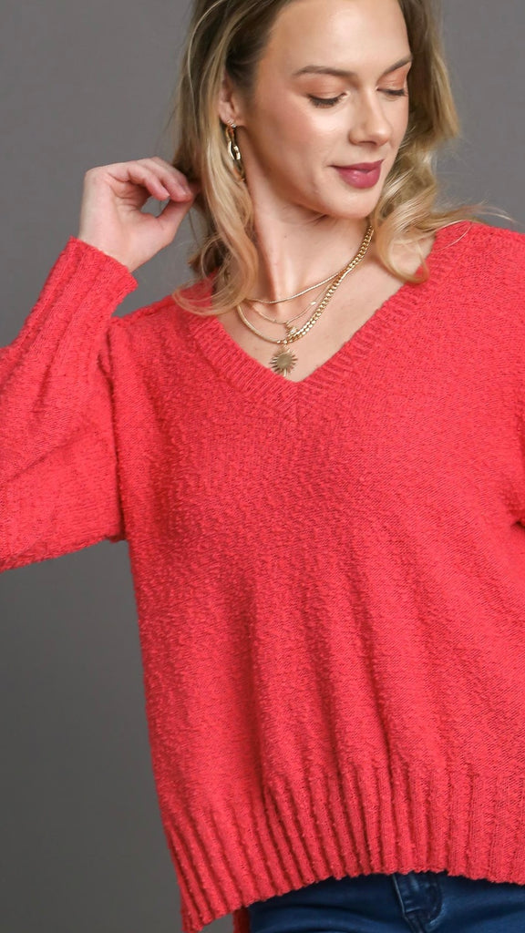 Textured V-Neck Sweater