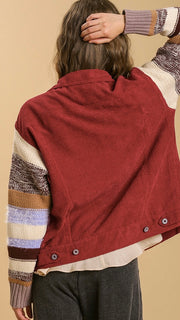 Corded Jacket w/Sweater Knit Sleeves