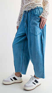 Seamed Terry Knit Patch Pocket Pants