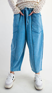 Seamed Terry Knit Patch Pocket Pants